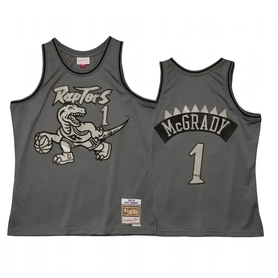 Tracy Mcgrady 1 Toronto Raptors Metal Works Charcoal NBA Jersey Men's