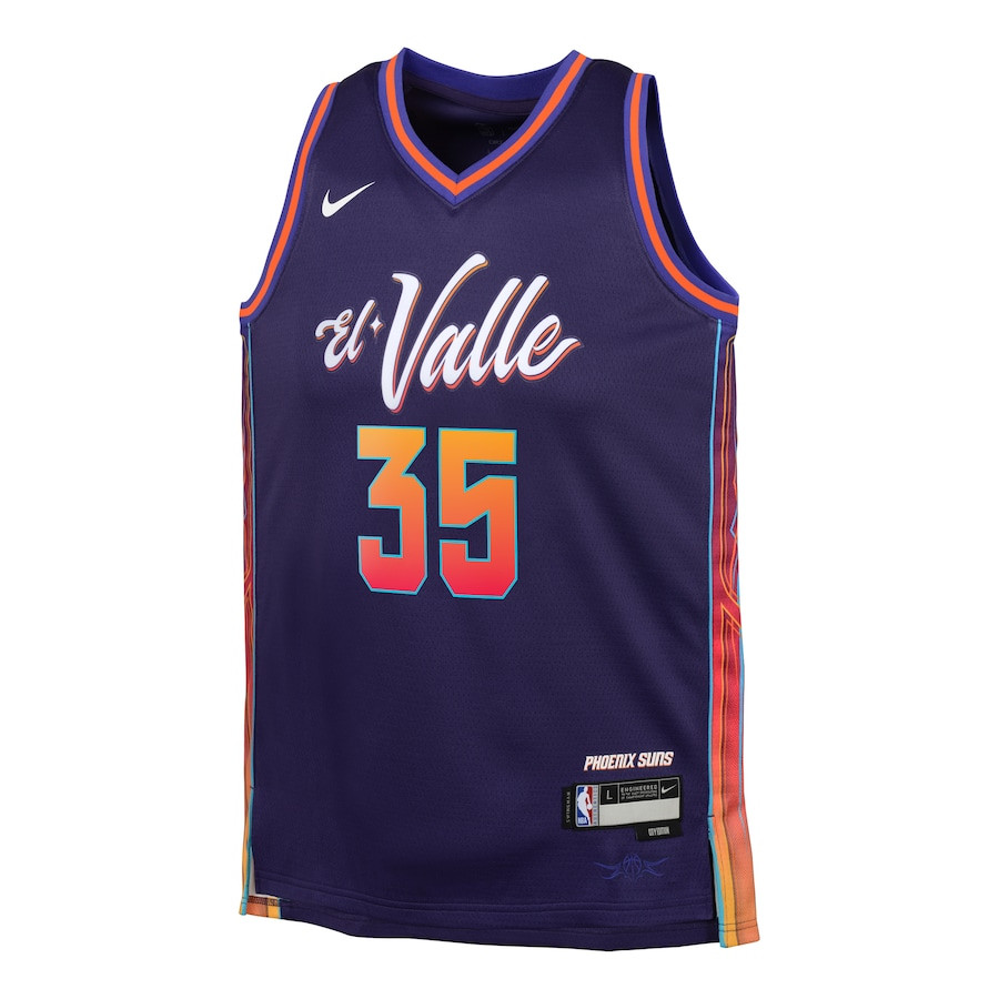 Kevin Durant 35 Phoenix Suns 2023/24 City Edition Swingma Purple NBA Jersey Youth