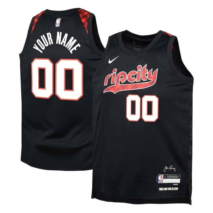 Portland Trail Blazers 2023/24 City Edition Swingman Custom Black NBA Jersey Youth