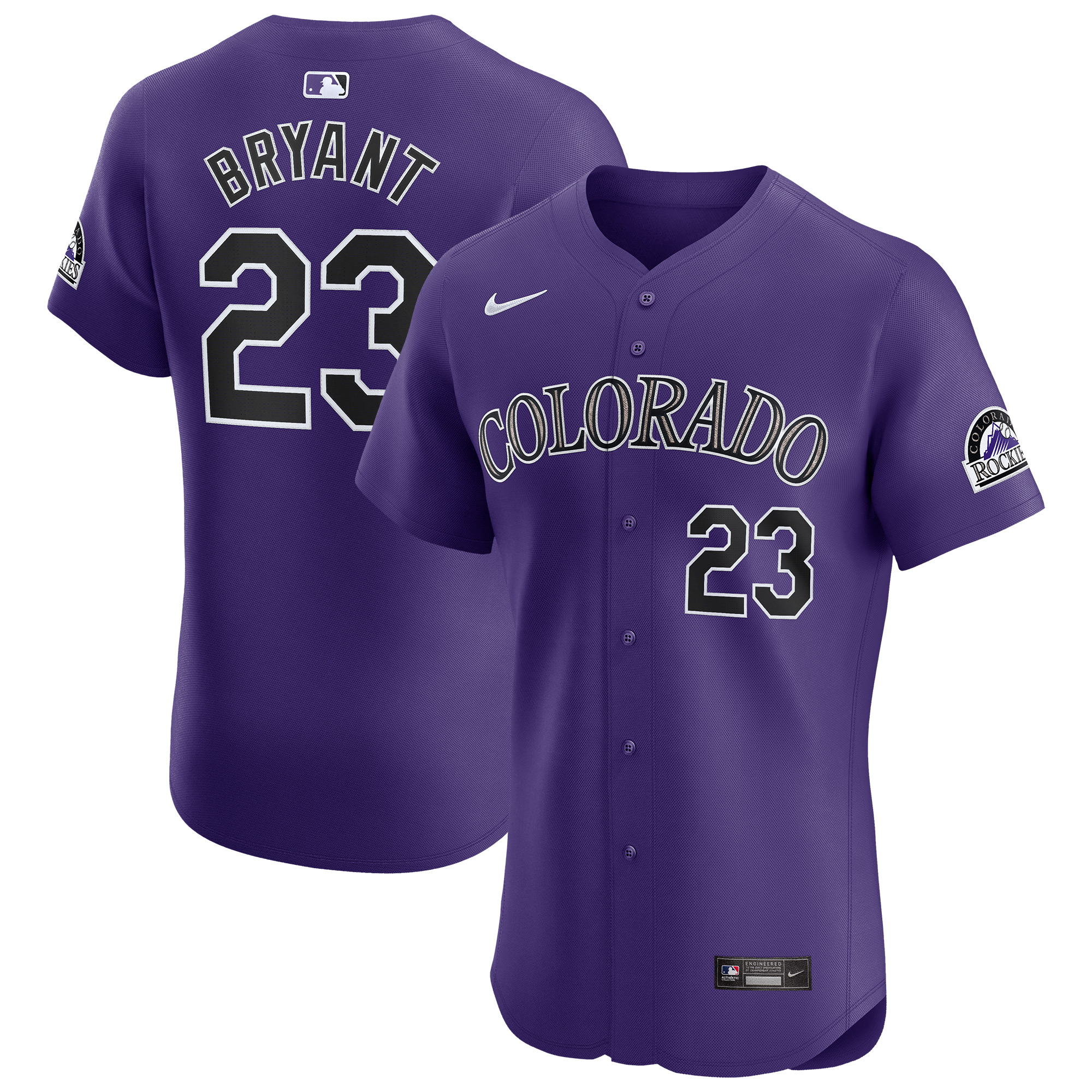 Colorado Rockies Kris Bryant Purple Alternate Elite Player MLB Jersey Men's