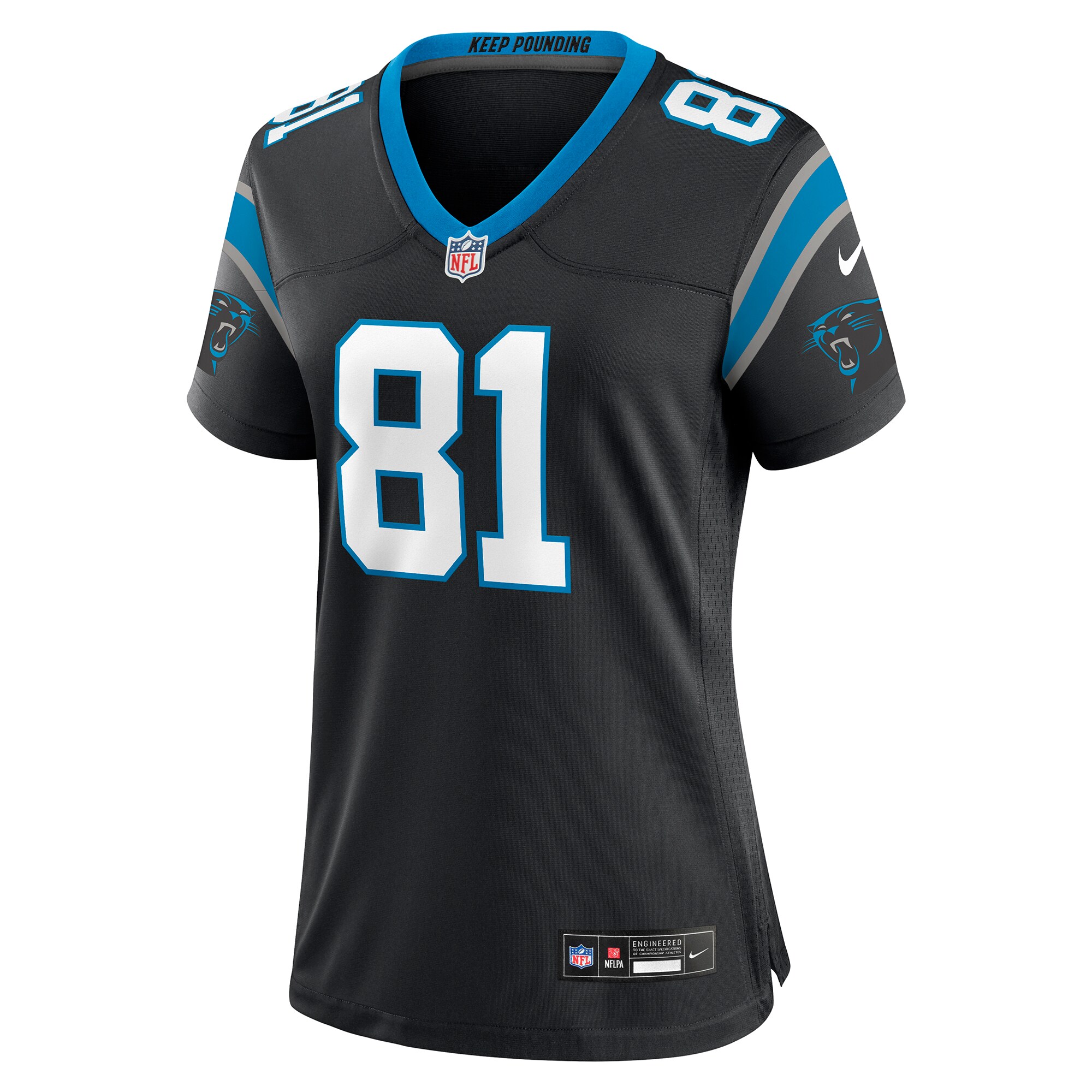 Carolina Panthers Hayden Hurst Black Game Player NFL Jersey Women's