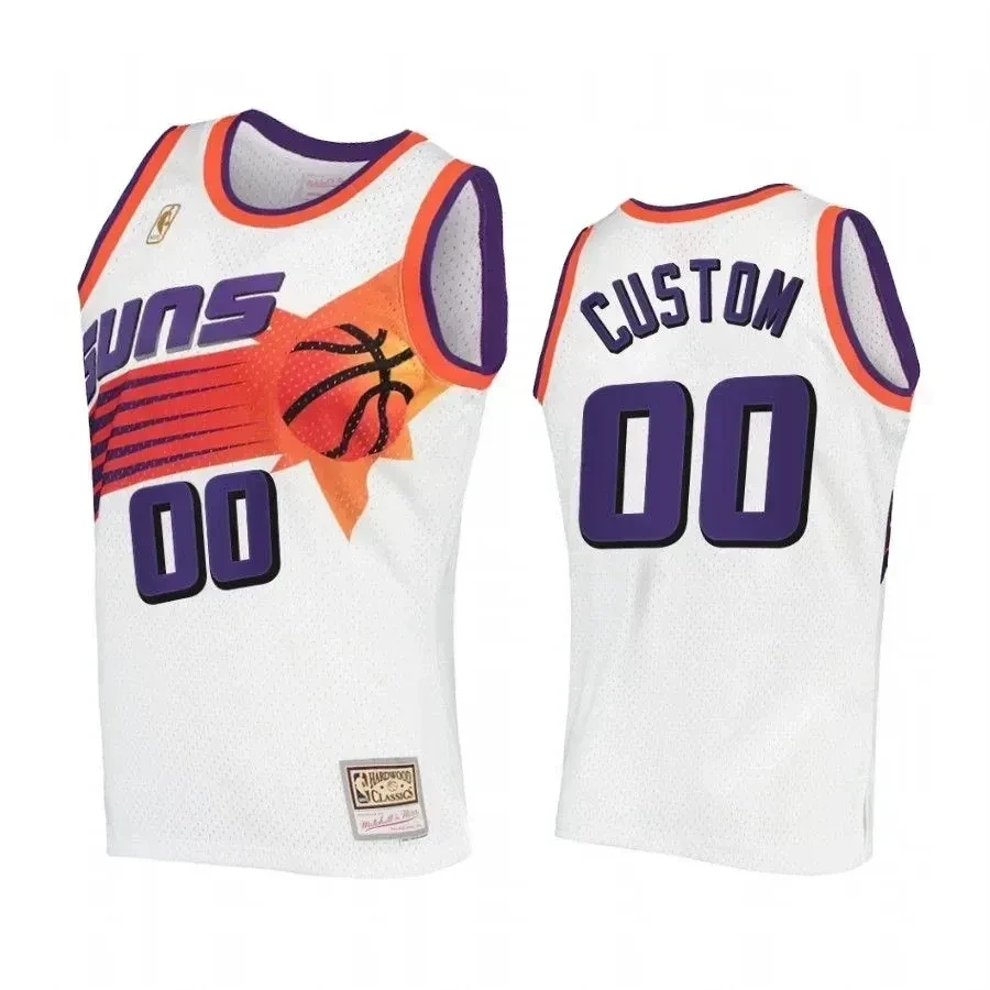 Custom 00 Phoenix Suns Hardwood Classics White NBA Jersey Men's
