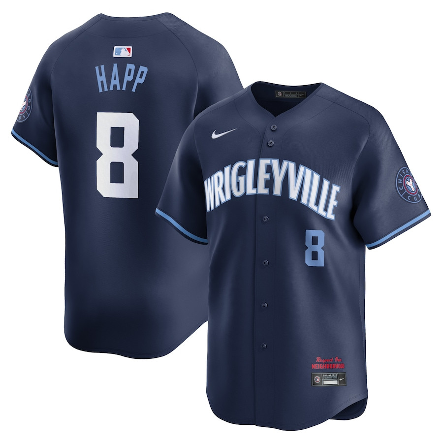 Ian Happ 8 Chicago Cubs City Connect Limited Navy MLB Jersey Men's