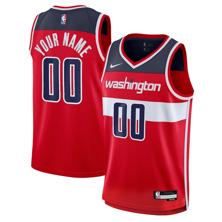 Washington Wizards 2023/24 Icon Swingman Custom Red NBA Jersey Men's