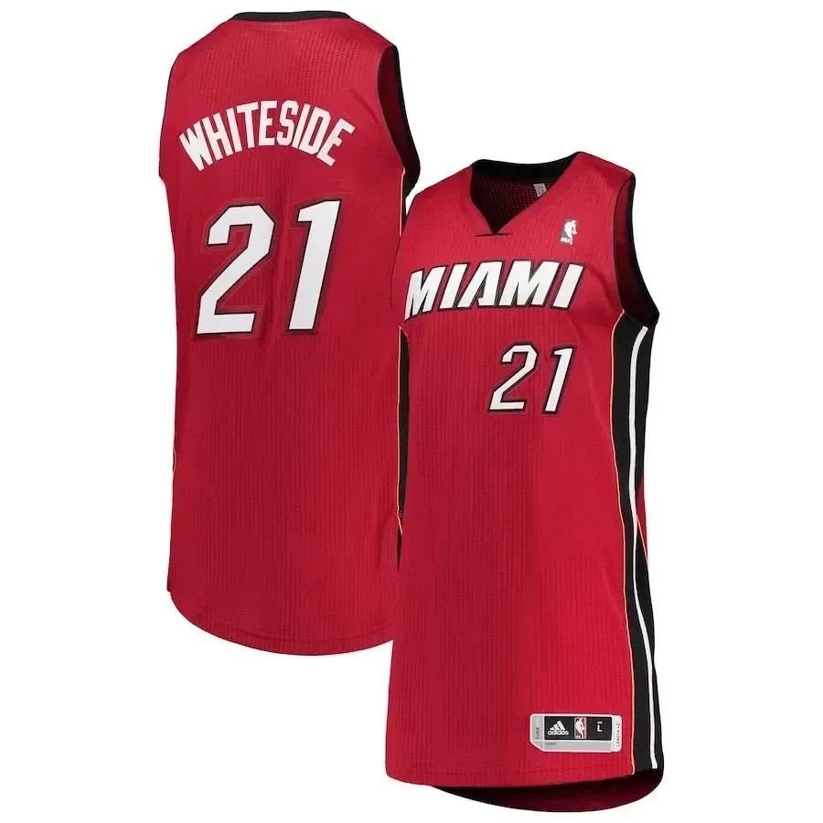 Hassa Whiteside Miami Heat Finished Red NBA Jersey Men's