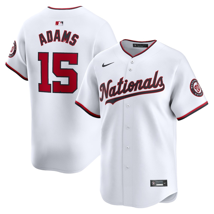 Riley Adams 15 Washington Nationals Home Limited Player White MLB Jersey Men's