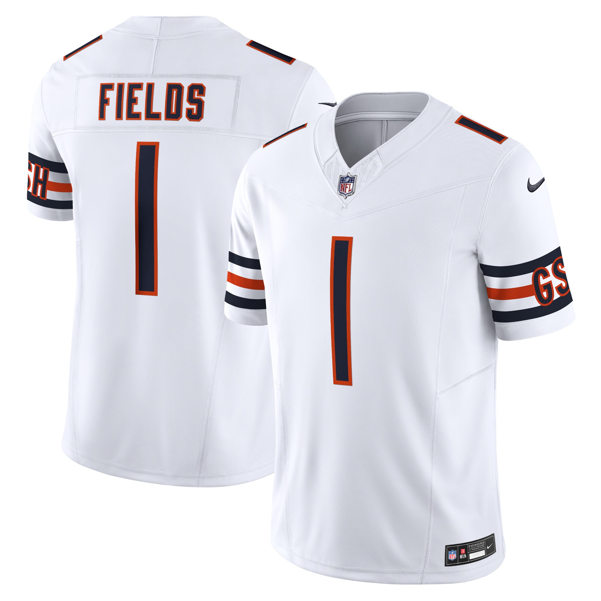 Chicago Bears Justin Fields White Vapor F.U.S.E. Limited NFL Jersey Men's