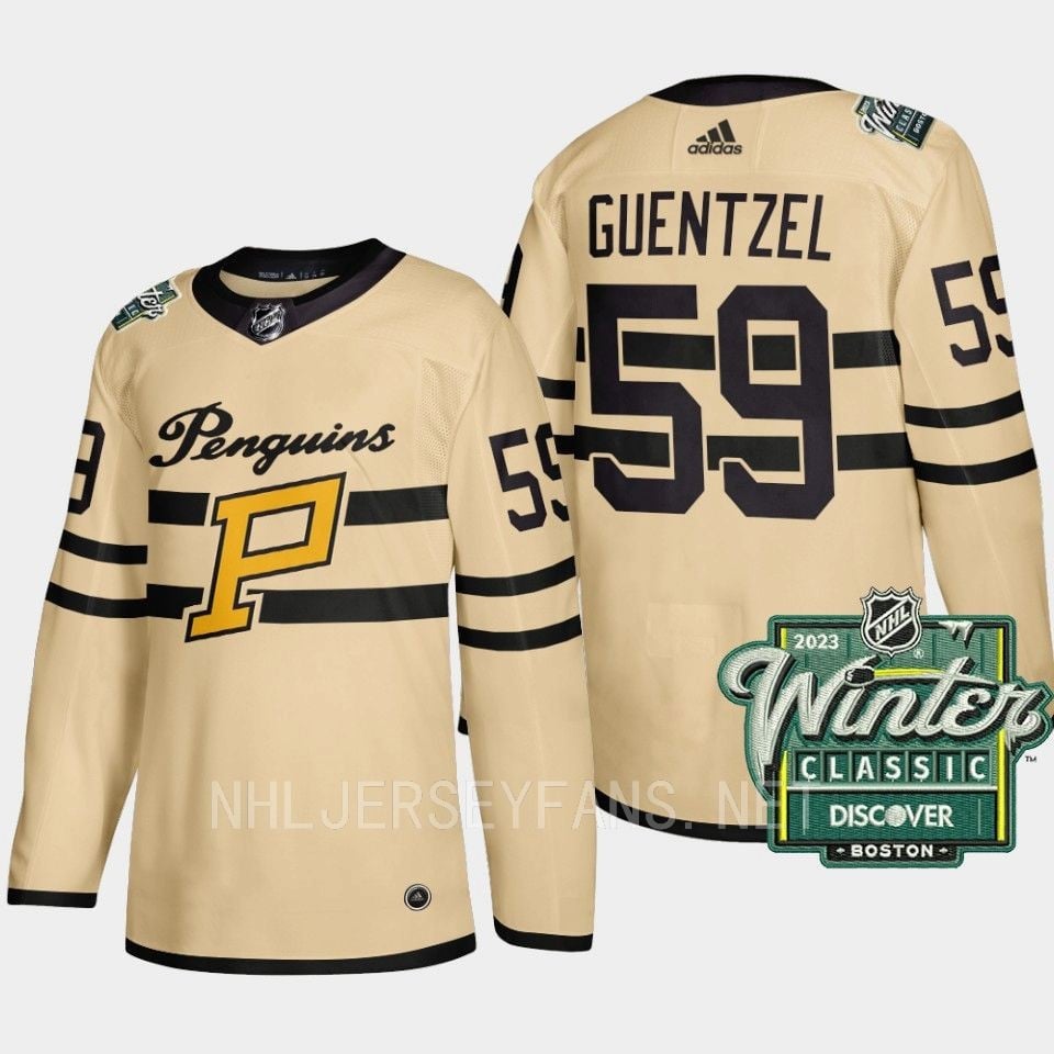 Jake Guentzel 59 Pittsburgh Penguins 2023 Winter Classic Cream NHL Jersey Men's