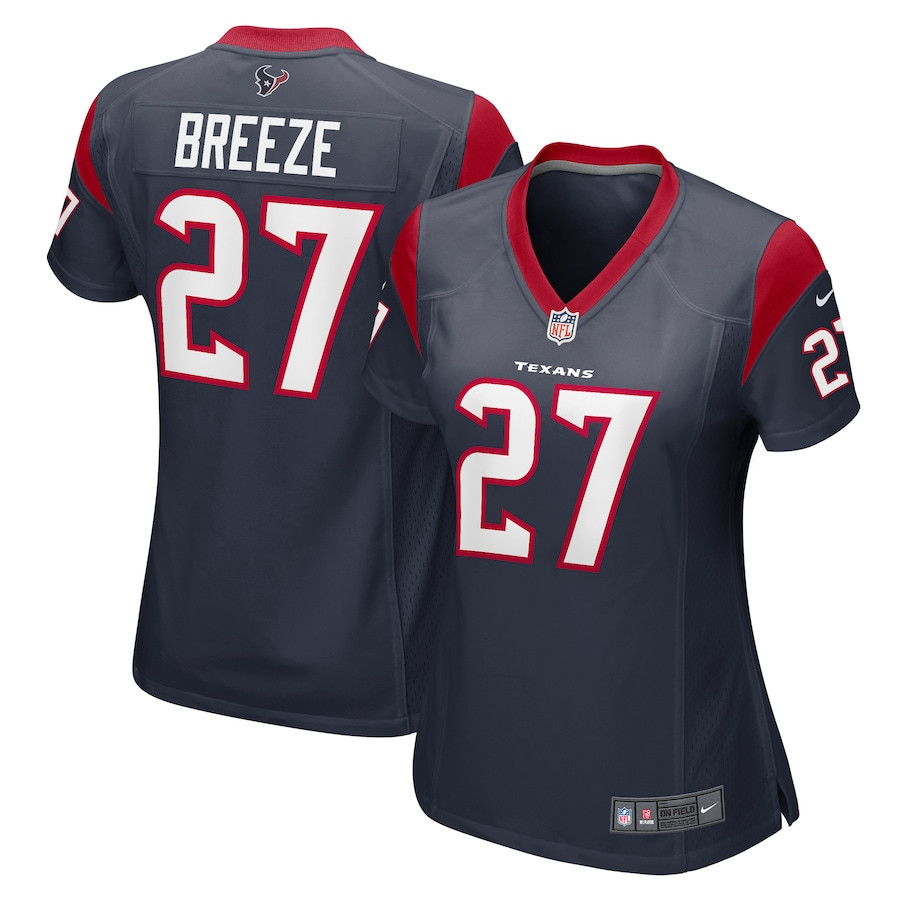 Brady Breeze 27 Houston Texans Game Navy NFL Jersey Women's