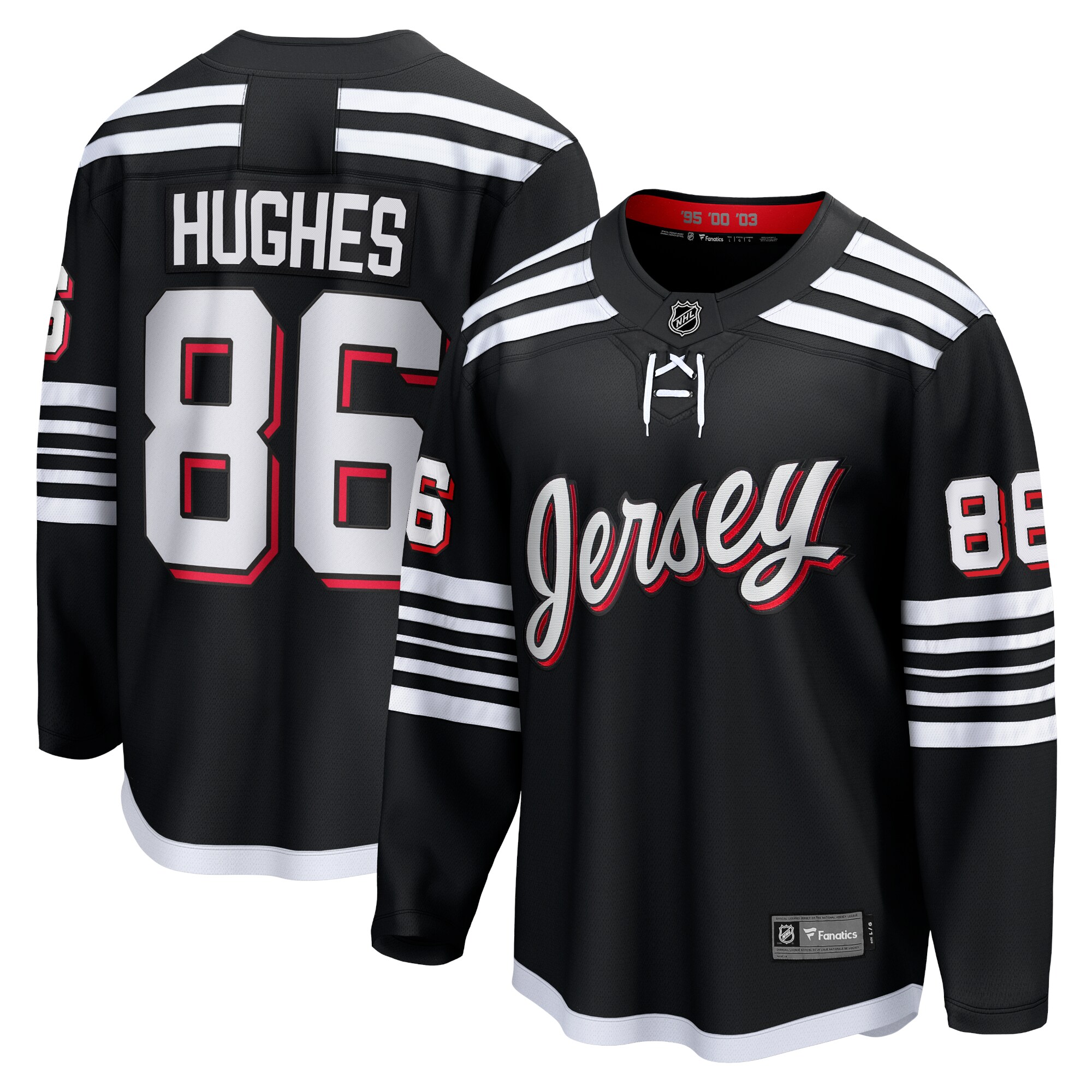 New Jersey Devils Jack Hughes Black Alternate Premier Breakaway Player NHL Jersey Men's