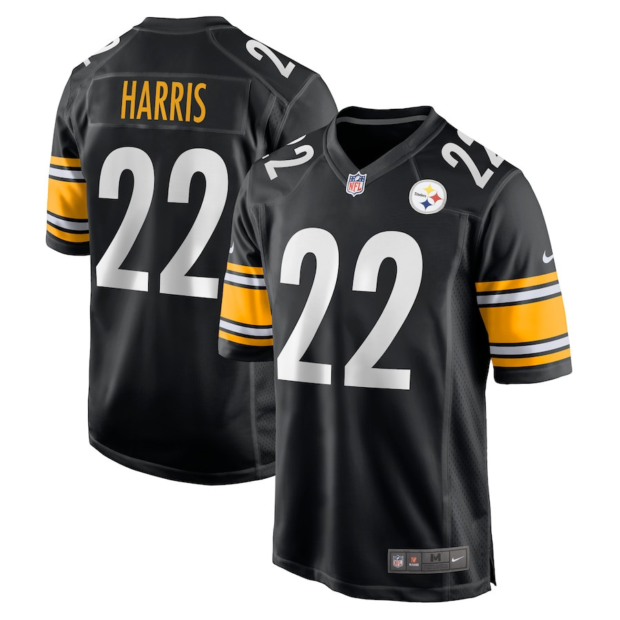 Najee Harris 22 Pittsburgh Steelers Game Black NFL Jersey Men's