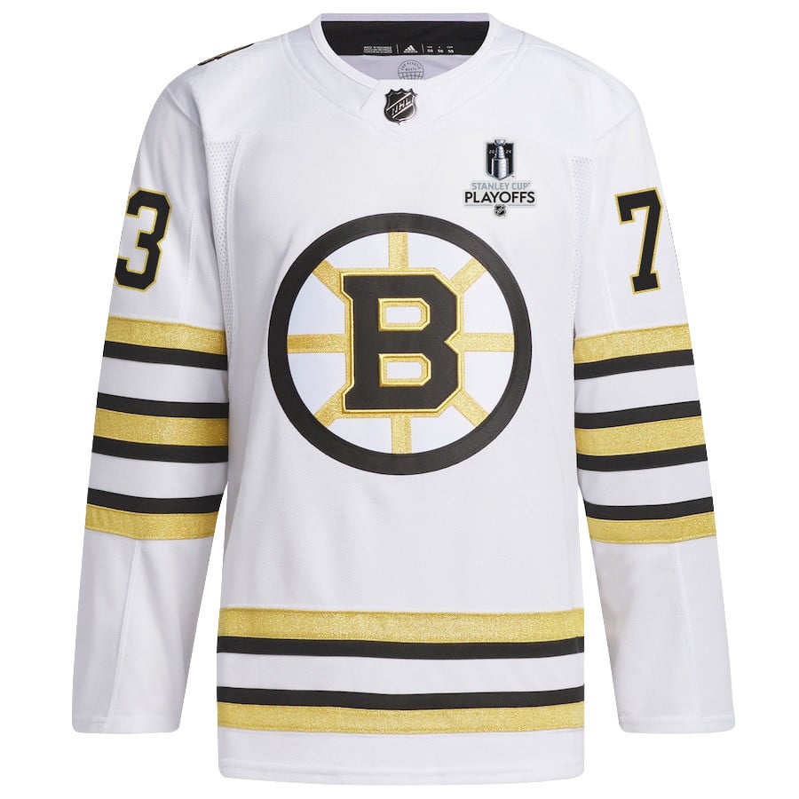 Charlie McAvoy 73 Boston Bruins 2024 Playoffs Patch Away White NHL Jersey Men's