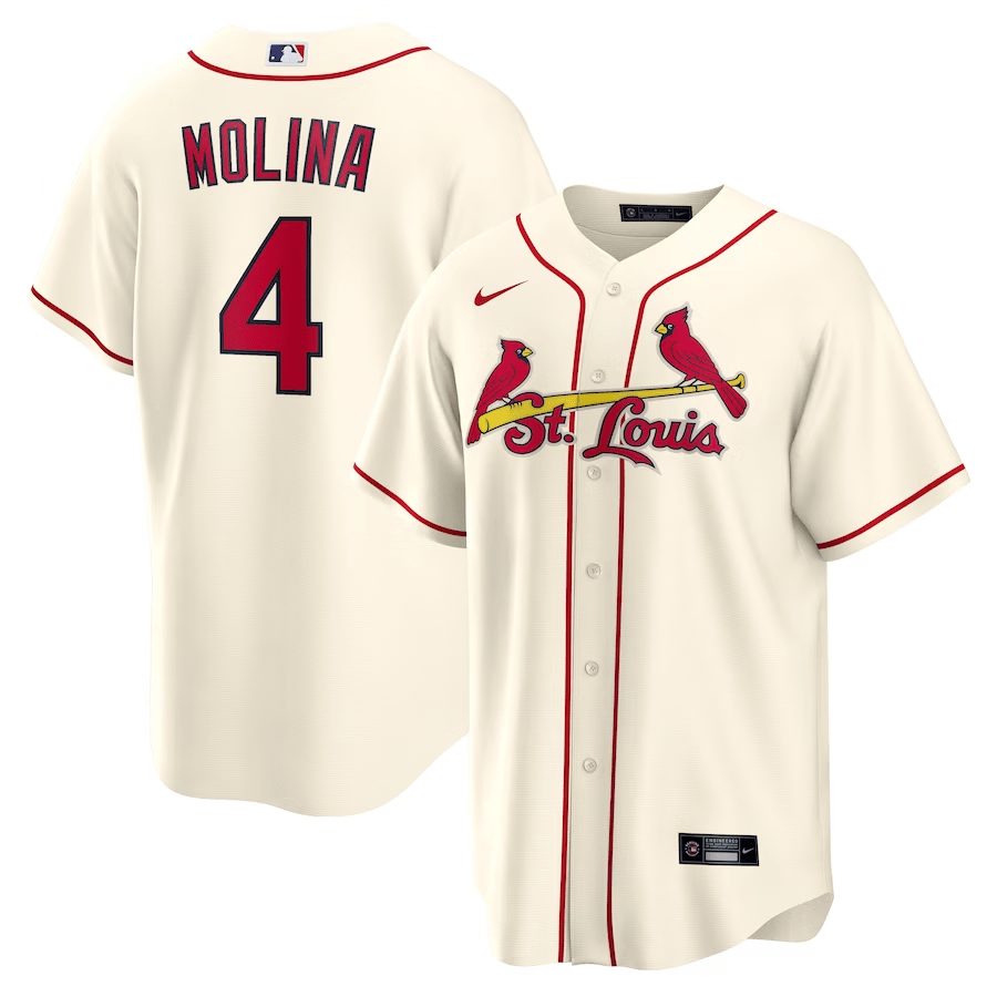 Yadier Molina 4 St. Louis Cardinals Alternate Cream MLB Jersey Men's