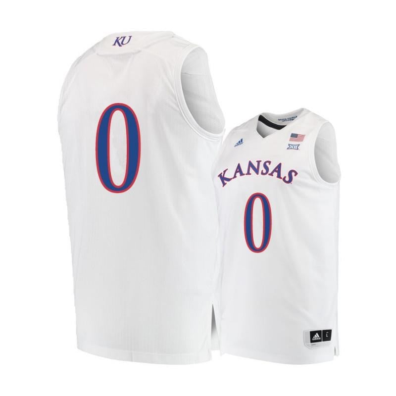 0 Marcus Garret White Kansas Jayhawks NCAA Jersey Men's