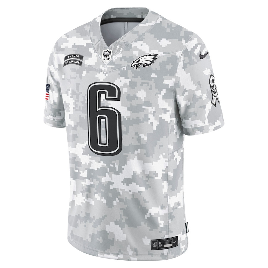 DeVonta Smith 6 Philadelphia Eagles 2024 Salute to Service Limited Arctic Camo NFL Jersey Men's
