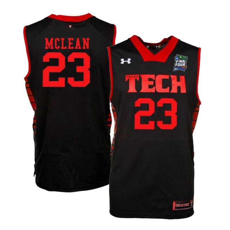 Under Armour 23 Gio McLean Black Texas Tech Red Raiders NCAA Jersey Men's