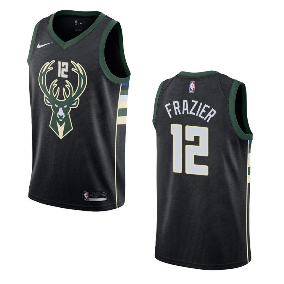 Milwaukee Bucks 12 Tim Frazier Statement Swingman Black NBA Jersey Men's