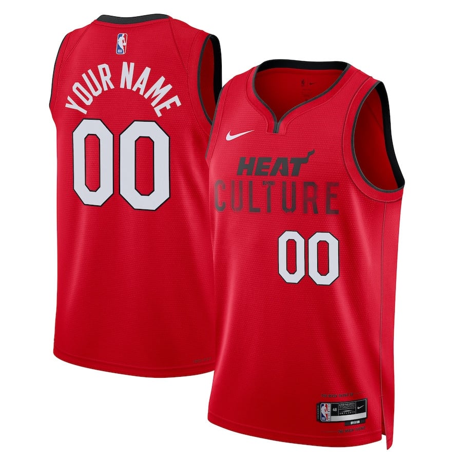Miami Heat Unisex 2024/25 Custom Swingman City Edition Red NBA Jersey Unisex