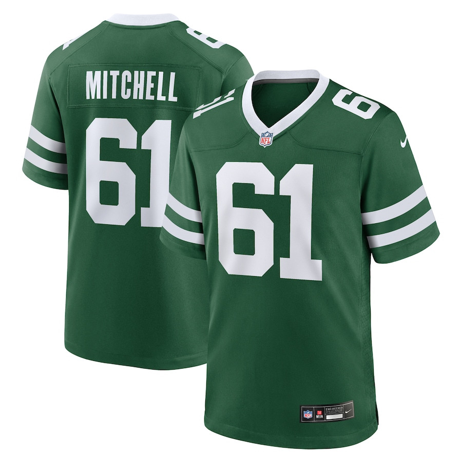 Max Mitchell 61 New York Jets Team Game Legacy Green NFL Jersey Men's