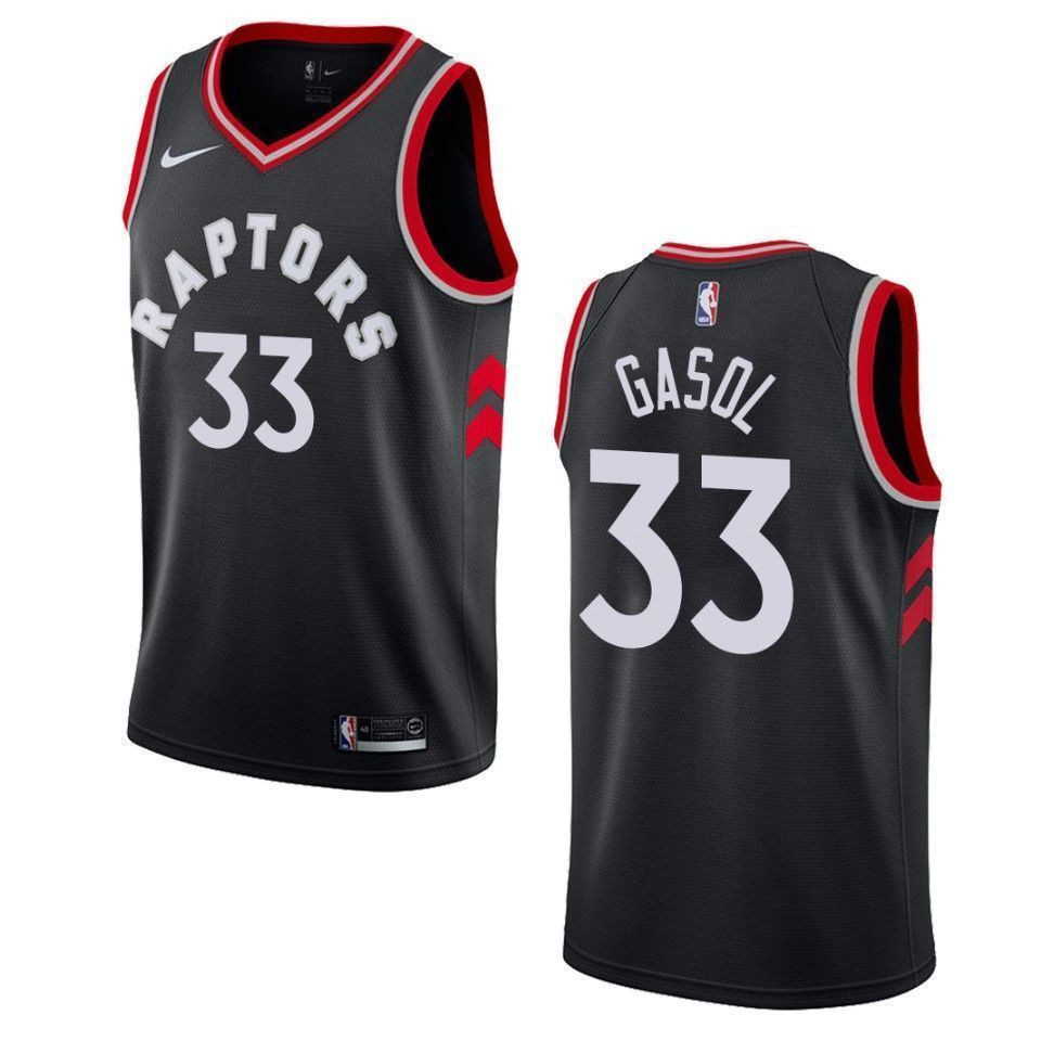 Toronto Raptors 33 Marc Gasol Statement Swingman Black NBA Jersey Men's