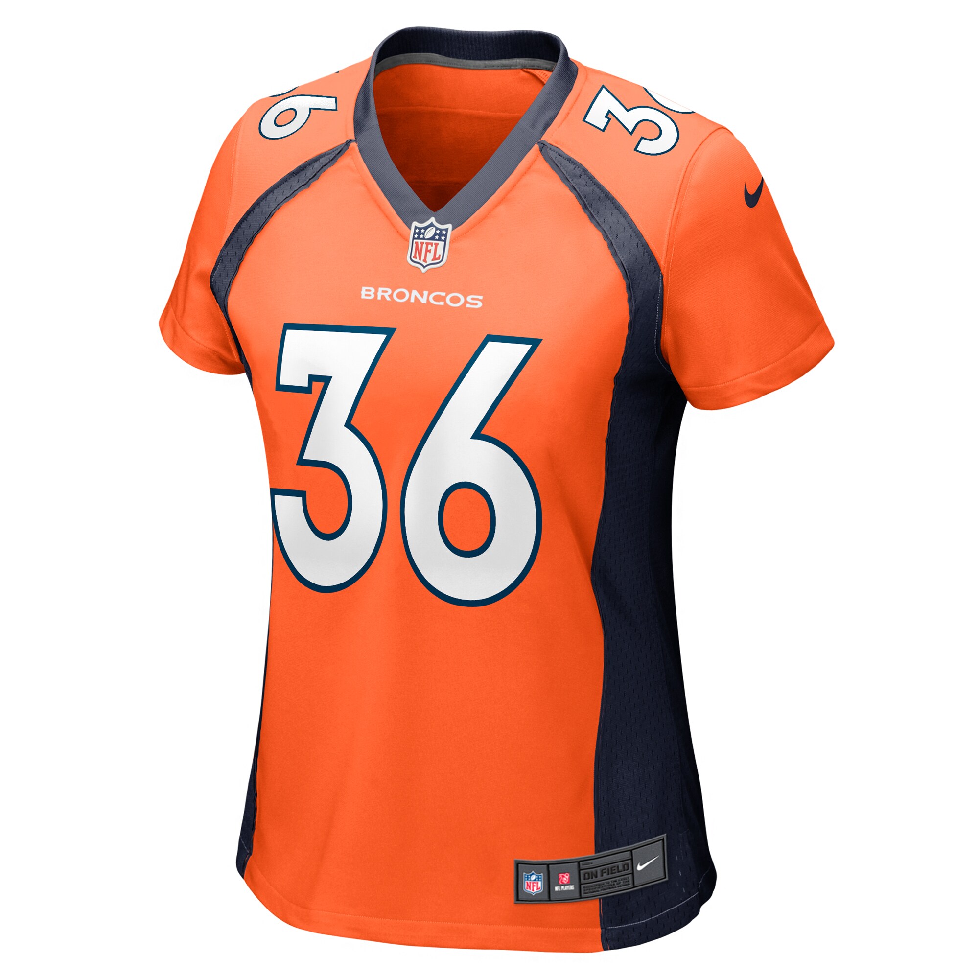 Denver Broncos Tyler Badie Orange Team Game NFL Jersey Women's