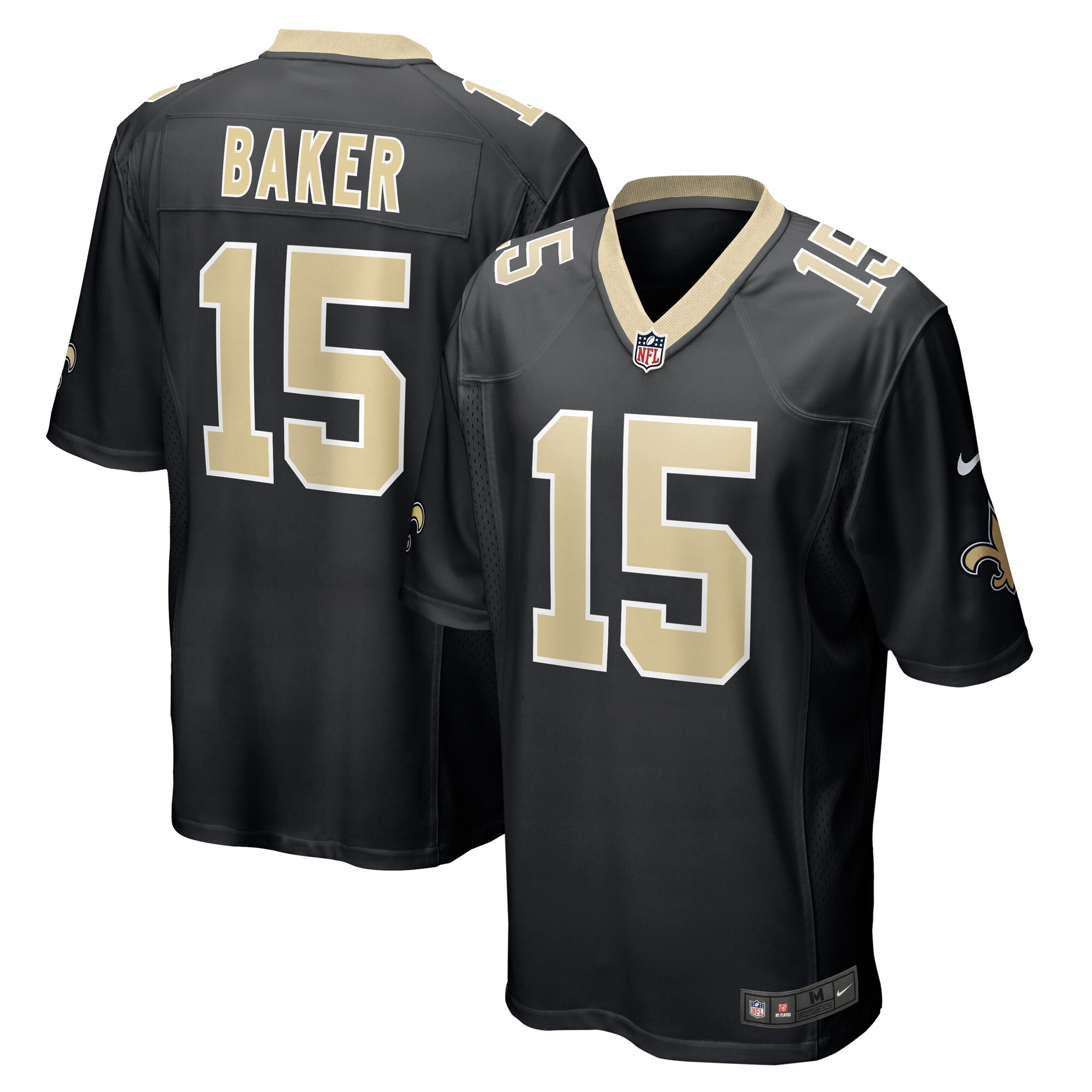 New Orleans Saints Kawaan Baker Black Game Player NFL Jersey Men's