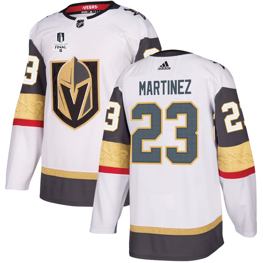 Alec Martinez 23 Vegas Golden Knights Stanley Cup 2023 Final Patch Away Breakaway White NHL Jersey Men's