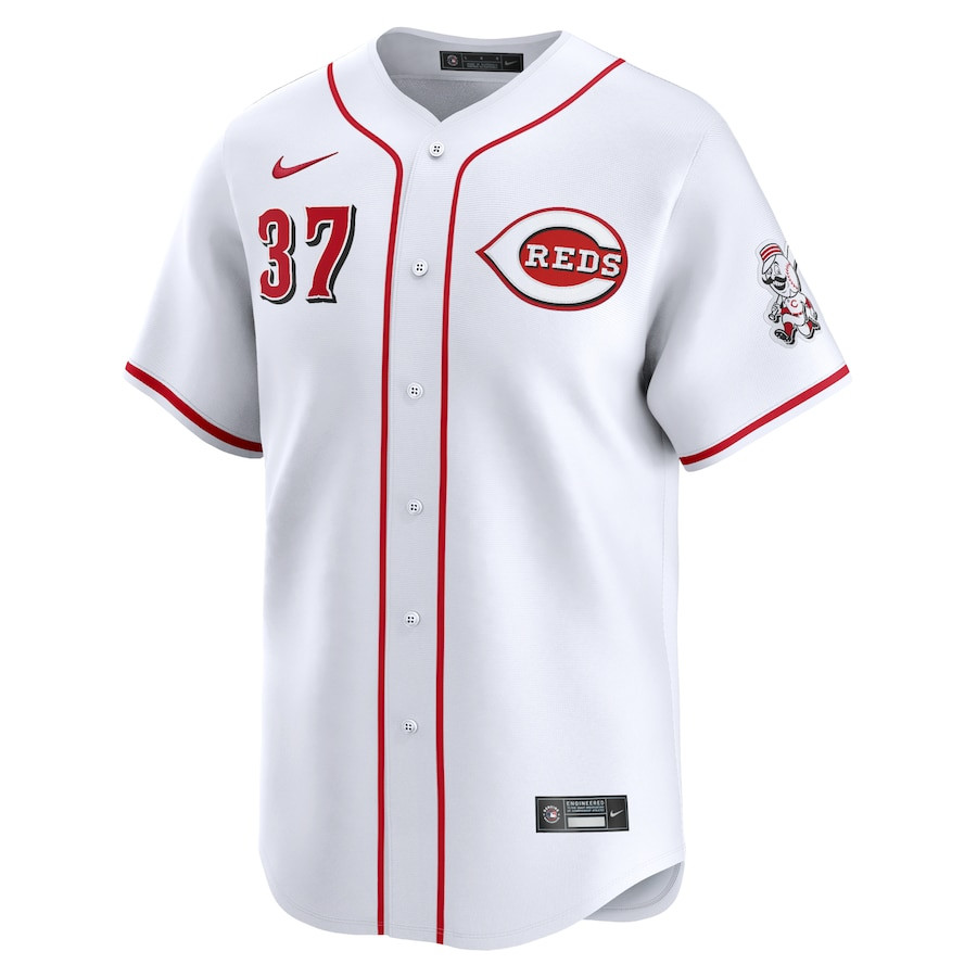 Tyler Stephenson 37 Cincinnati Reds Home Limited Player White MLB Jersey Men's