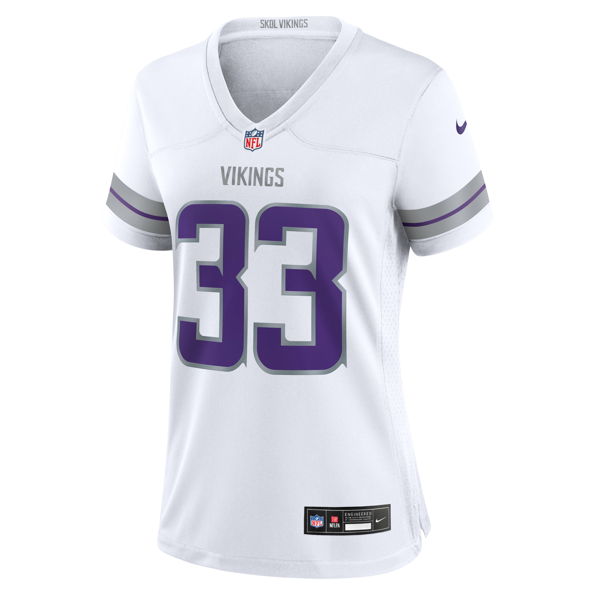 Minnesota Vikings Aaron Jones White Alternate Game Player NFL Jersey Women's