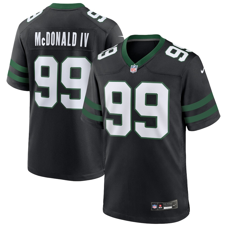 Will McDonald IV 99 New York Jets Alternate Game Legacy Black NFL Jersey Men's