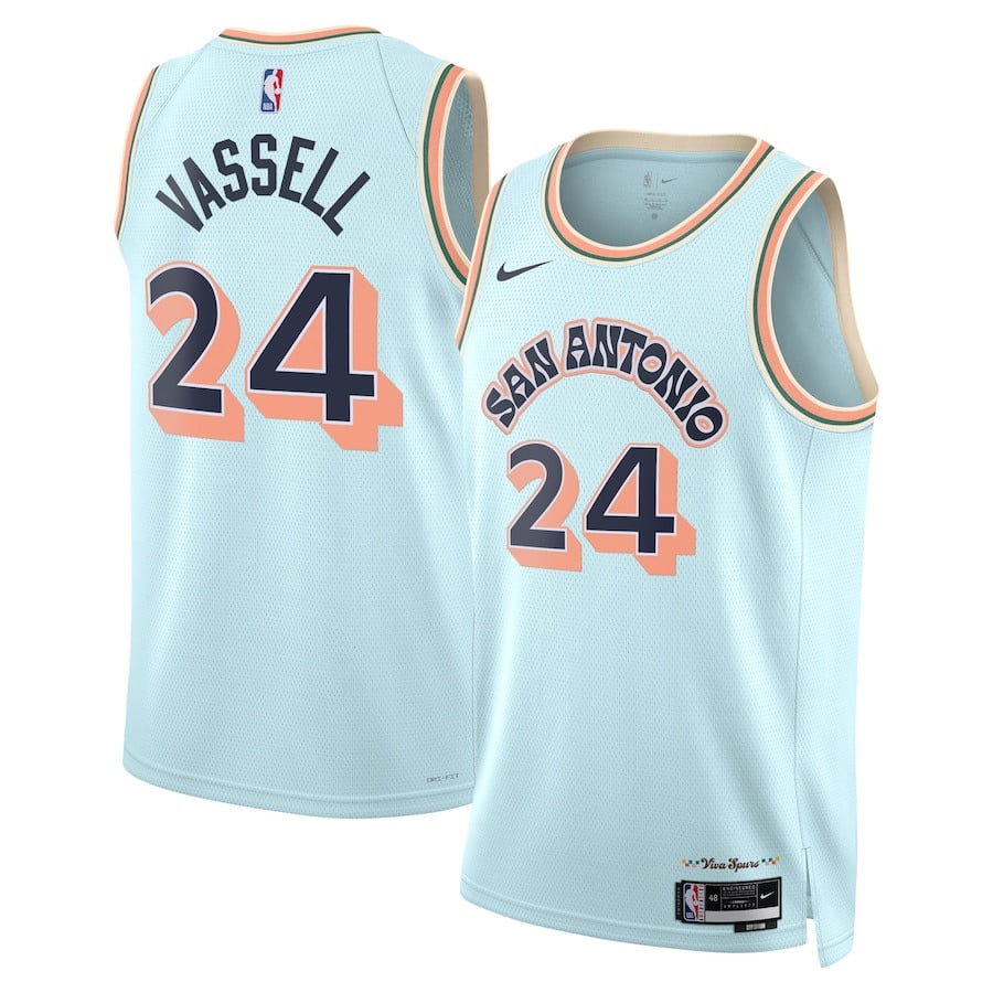 Devin Vassell 24 San Antonio Spurs Unisex 2024/25 Swingman Player City Edition Light Blue NBA Jersey Unisex