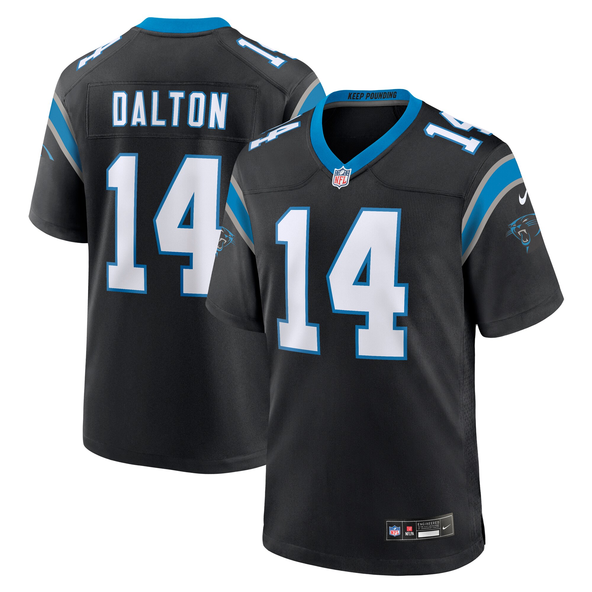 Carolina Panthers Andy Dalton Black Team Game NFL Jersey Men's