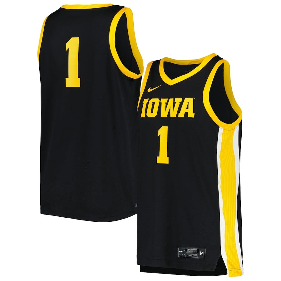 Iowa Hawkeyes #1 Black NCAA Jersey Men's