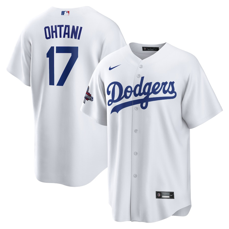 Shohei Ohtani 17 Los Angeles Dodgers 2024 World Series Champions Home Player White MLB Jersey Men's
