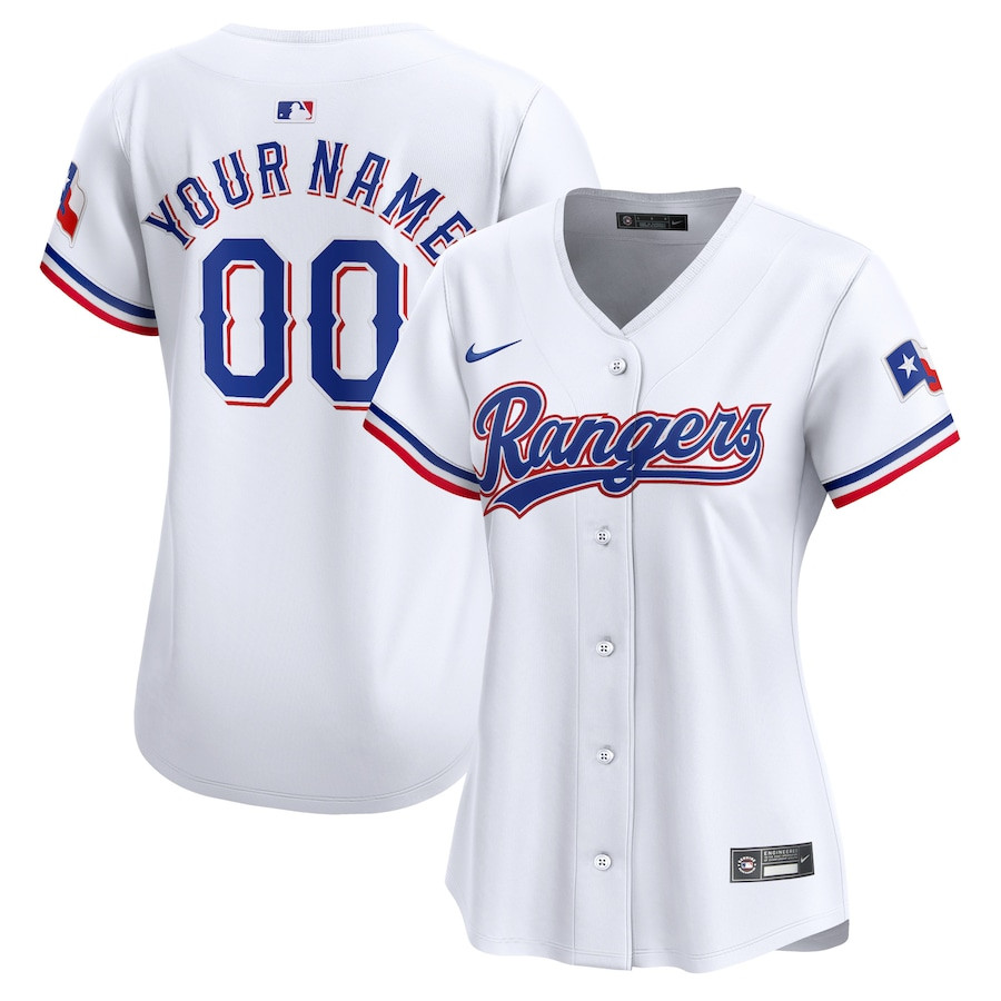 Texas Rangers Home Limited Player Custom White MLB Jersey Women's