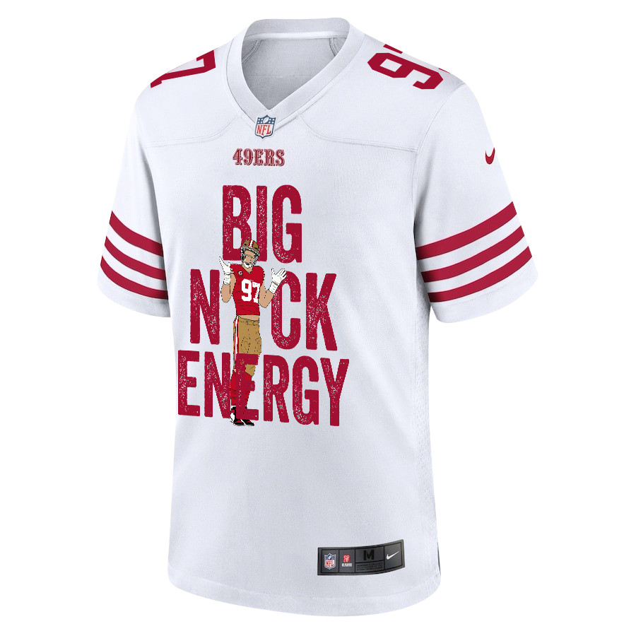 Nick Bosa 97 San Francisco 49ers Big Nick Energy Game White NFL Jersey Men's