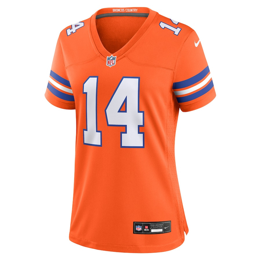 Courtland Sutton 14 Denver Broncos Mile High Collection 1977 Throwback Player Game Orange NFL Jersey Women's