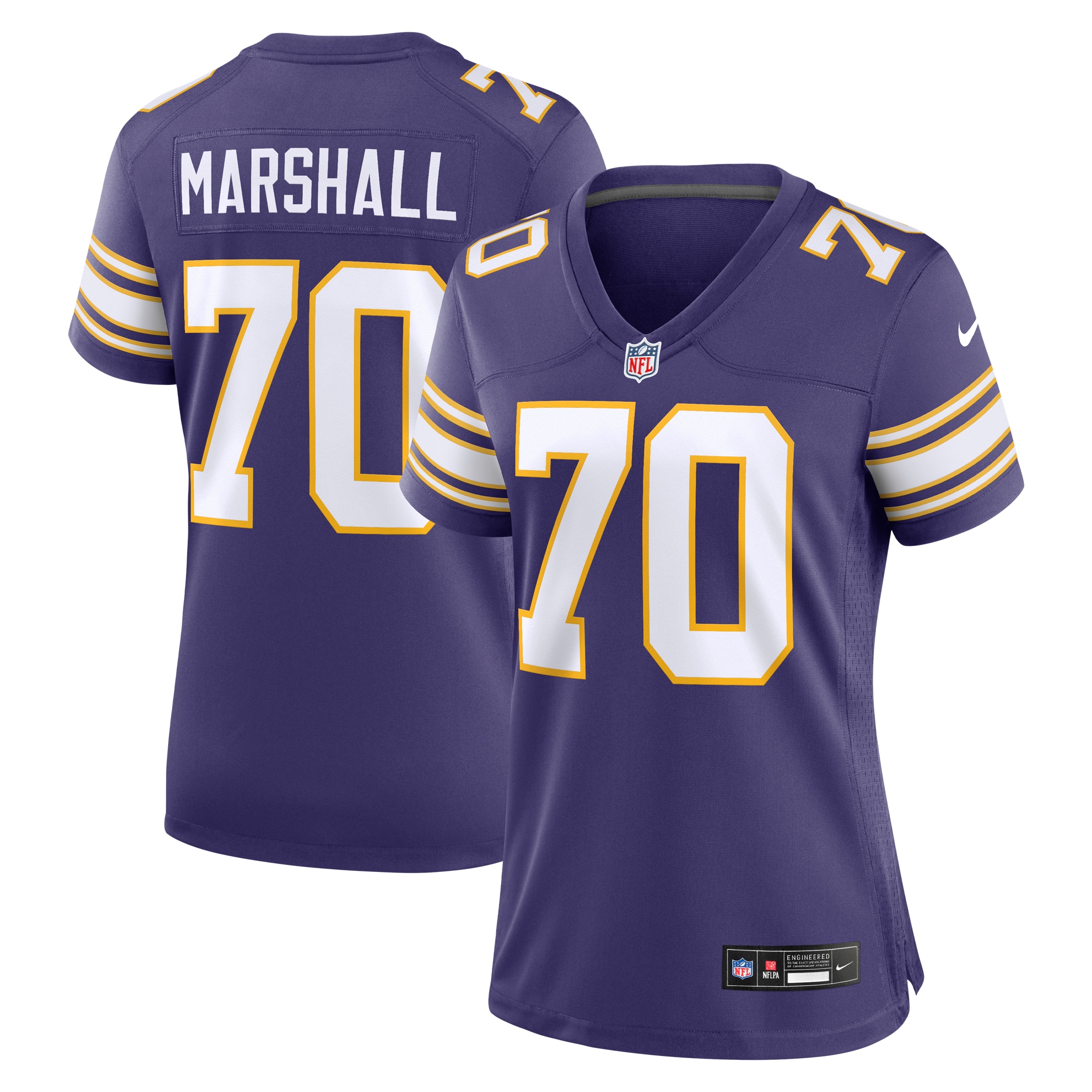 Minnesota Vikings Jim Marshall Purple Classic Retired Player NFL Jersey Women's