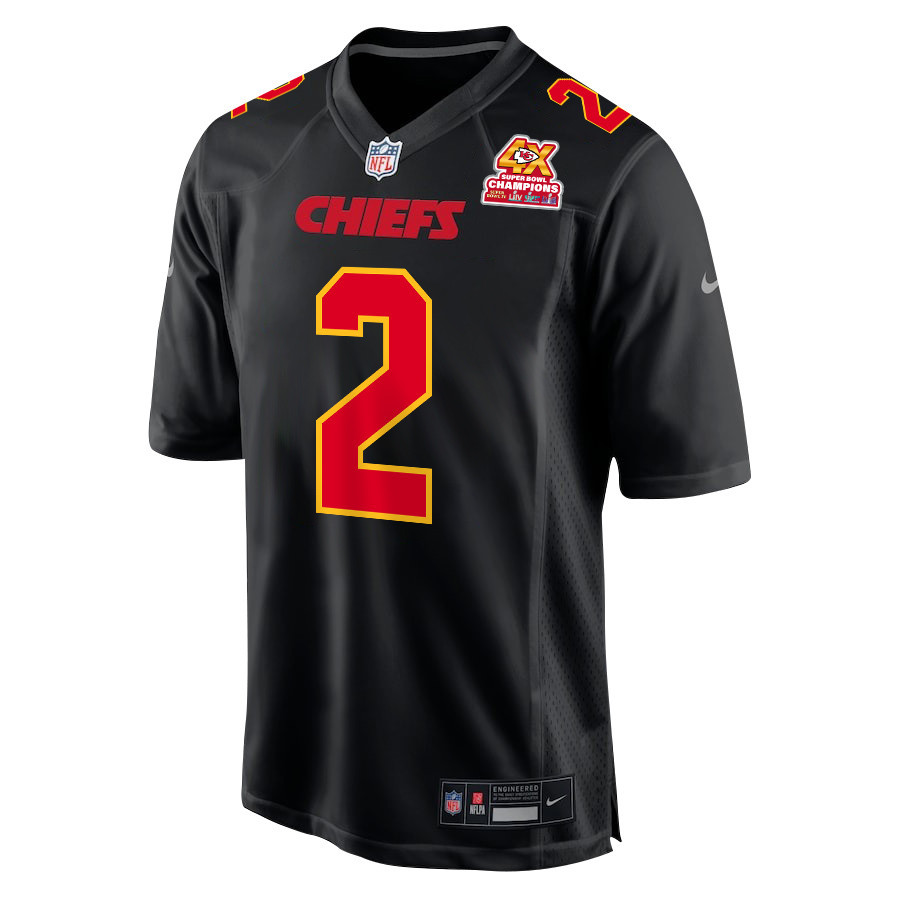 Joshua Williams 2 Kansas City Chiefs Super Bowl LVIII Champions 4X Fashion Game Carbon Black NFL Jersey Men's