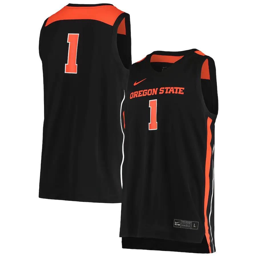 Oregon State Beaver Unisex Black #1 NCAA Jersey Unisex