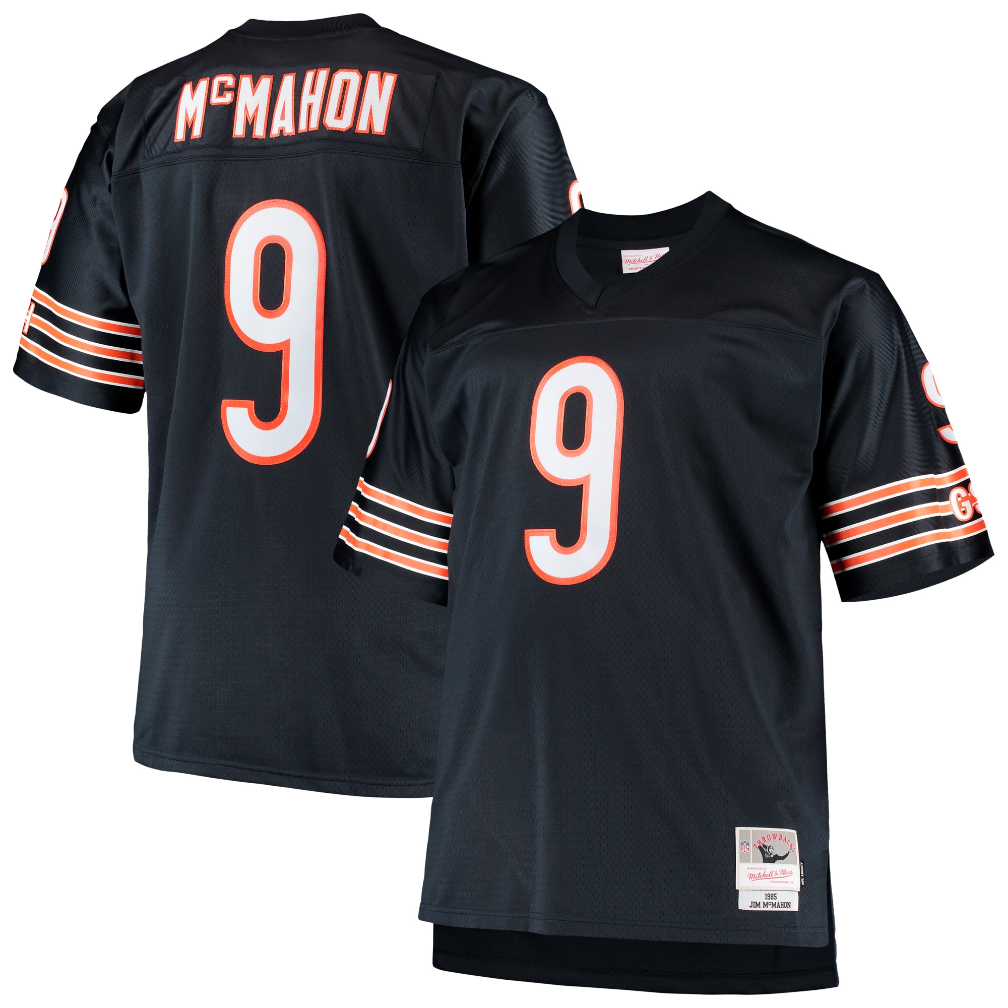 Chicago Bears Jim McMahon Mitchell Ness Navy Big Tall 1985 Retired Player NFL Jersey Men's