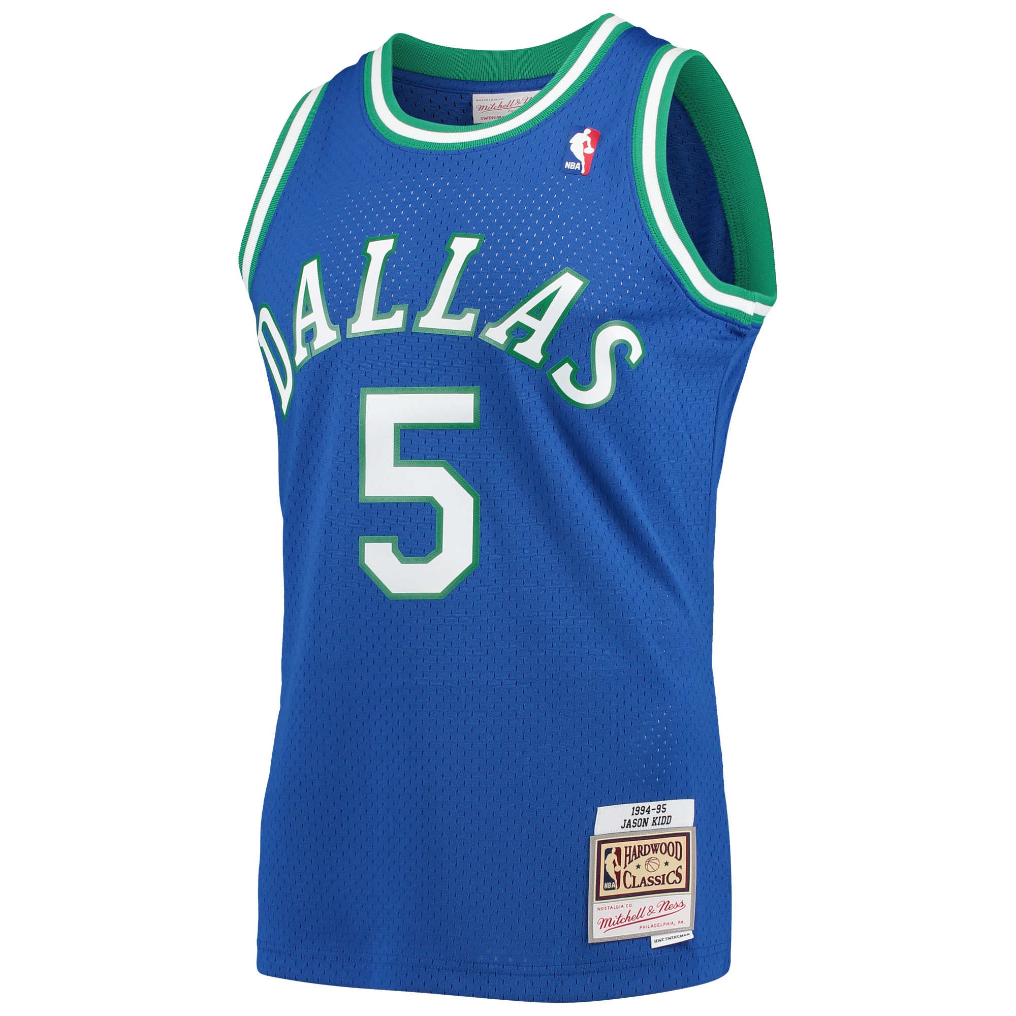 Mitchell Ness Jason Kidd Blue Dallas Mavericks 1994-95 Hardwood Classics Swingman Player NBA Jersey Men's
