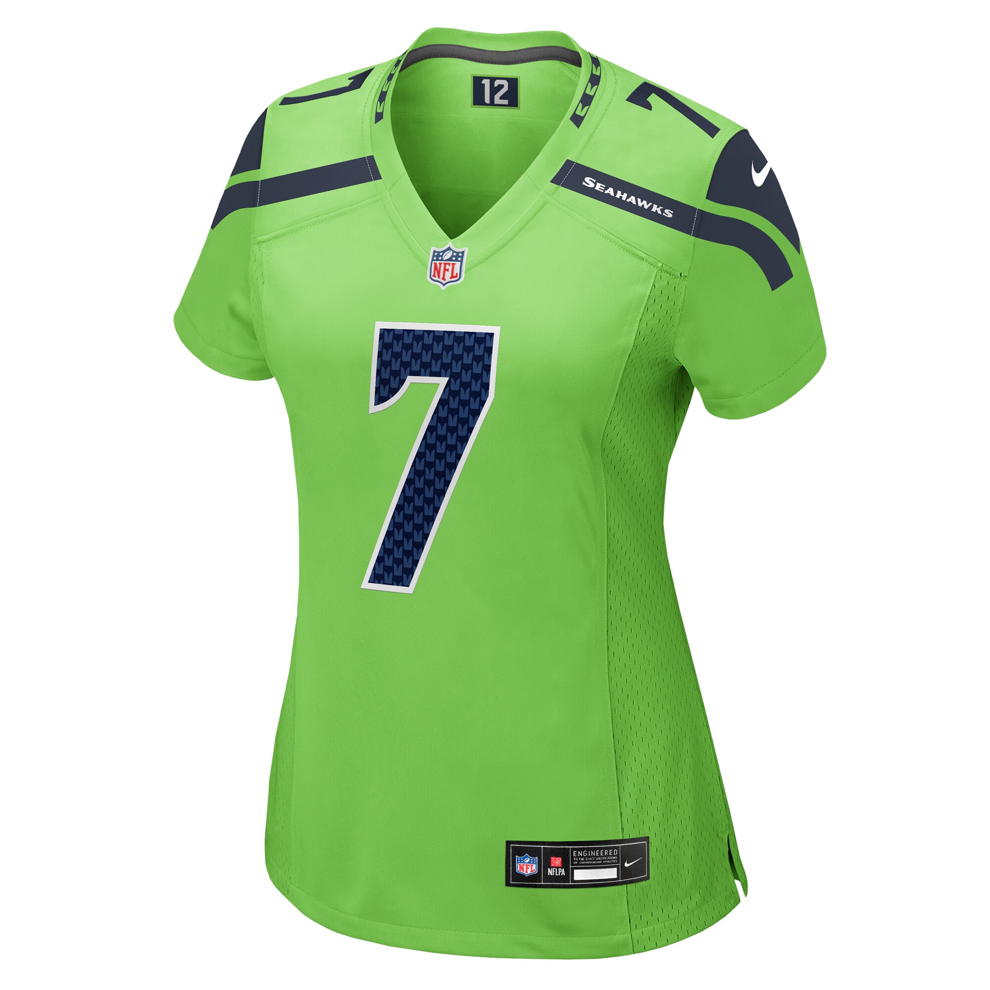 Seattle Seahawks Geno Smith Neon Green Game NFL Jersey Women's