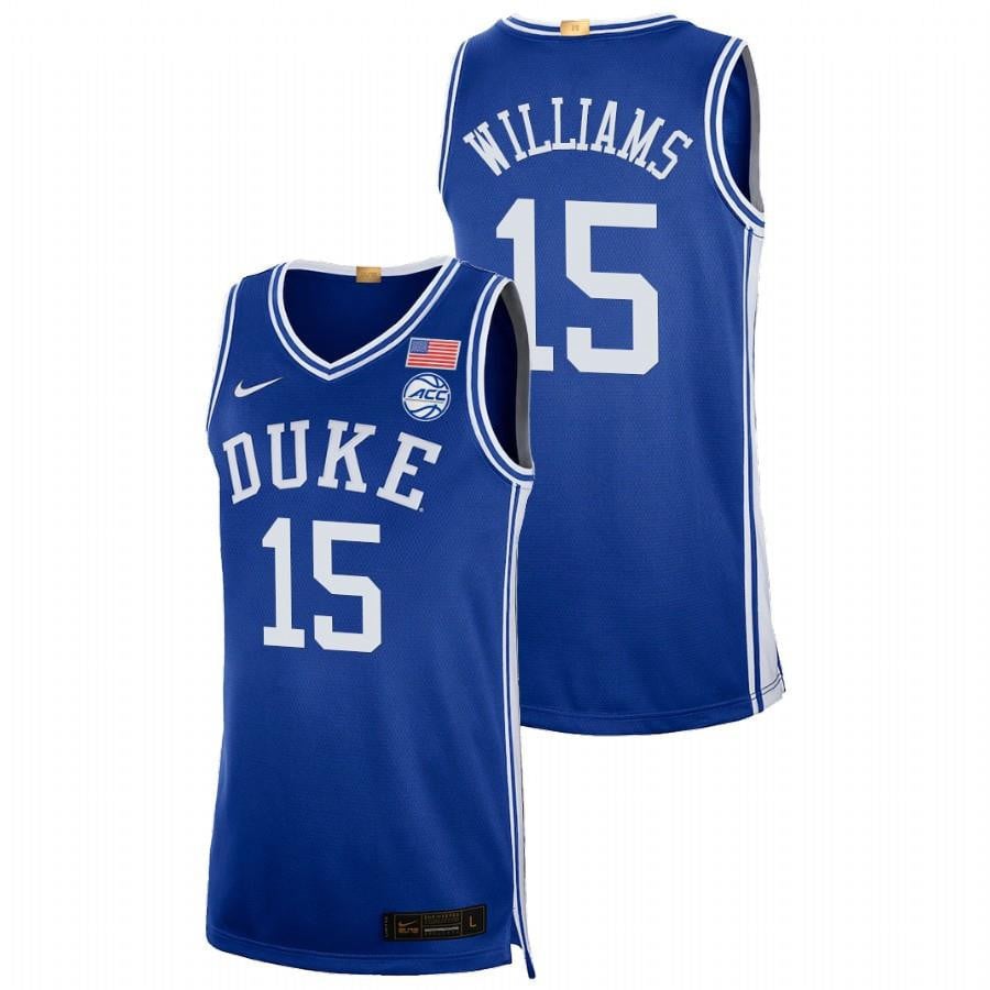 Mark Williams 15 Royal Duke Blue Devils 2023 College NCAA Jersey Men's