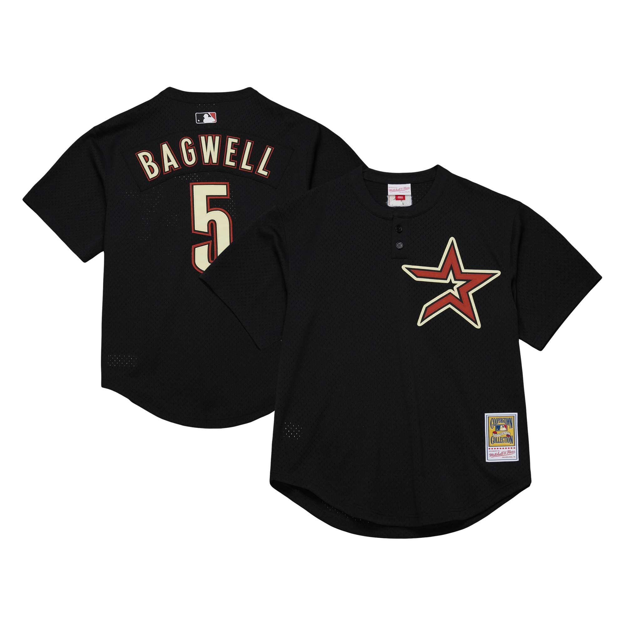 Houston Astros Jeff Bagwell Mitchell Ness Black Cooperstown Collection Mesh Batting Practice MLB Jersey Men's