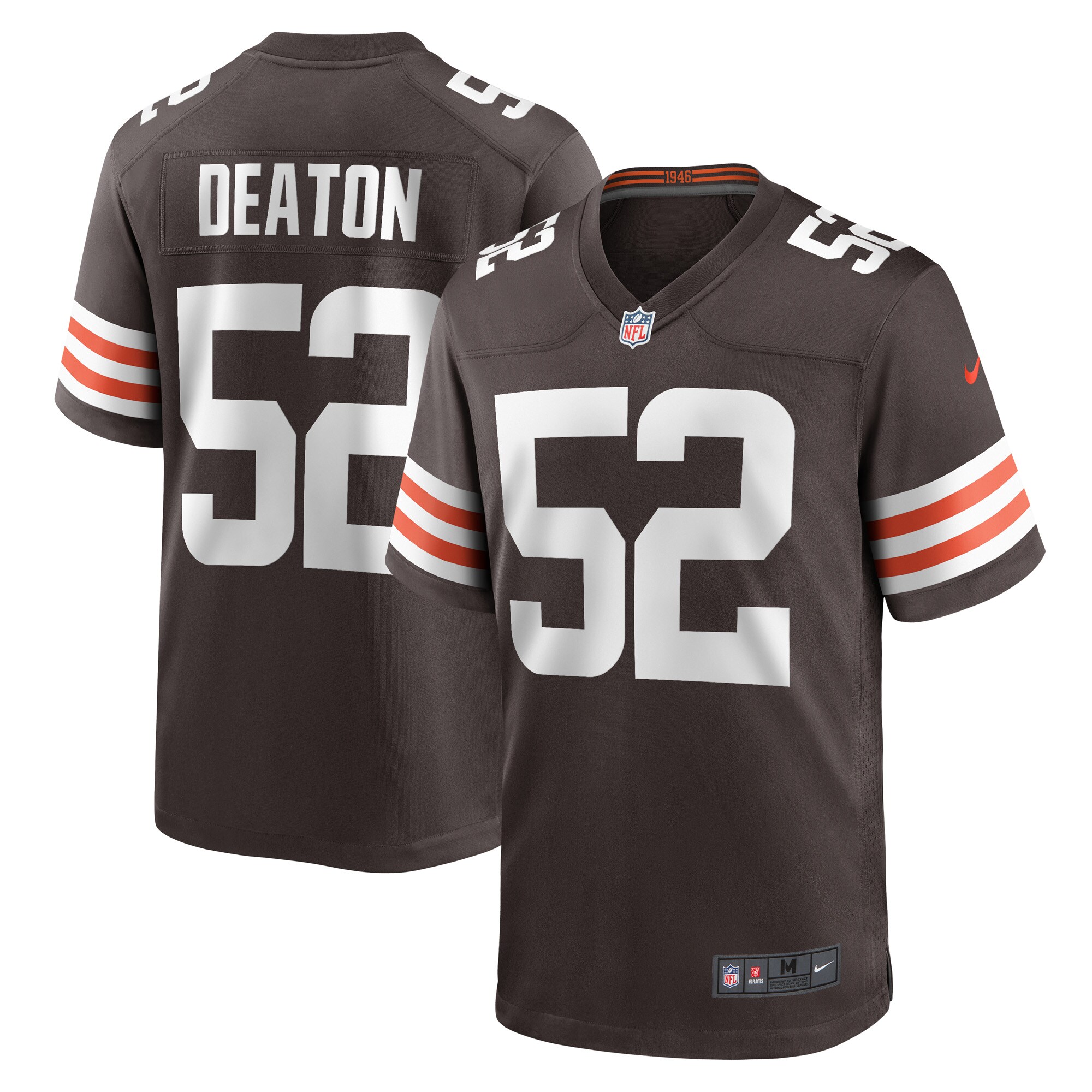 Cleveland Browns Dawson Deaton Brown Game Player NFL Jersey Men's