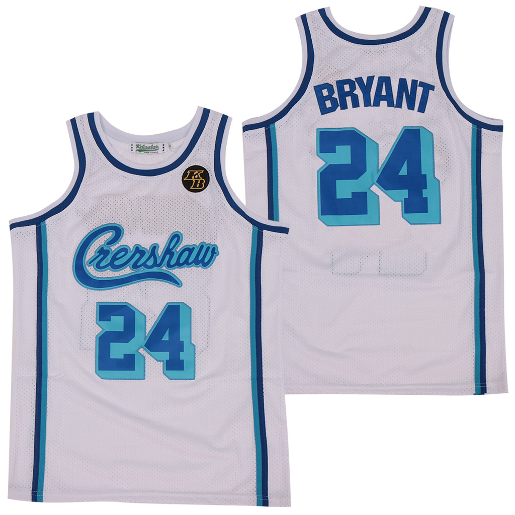 Kobe Bryant 24 Crenshaw Swingman Grey NBA Jersey Men's