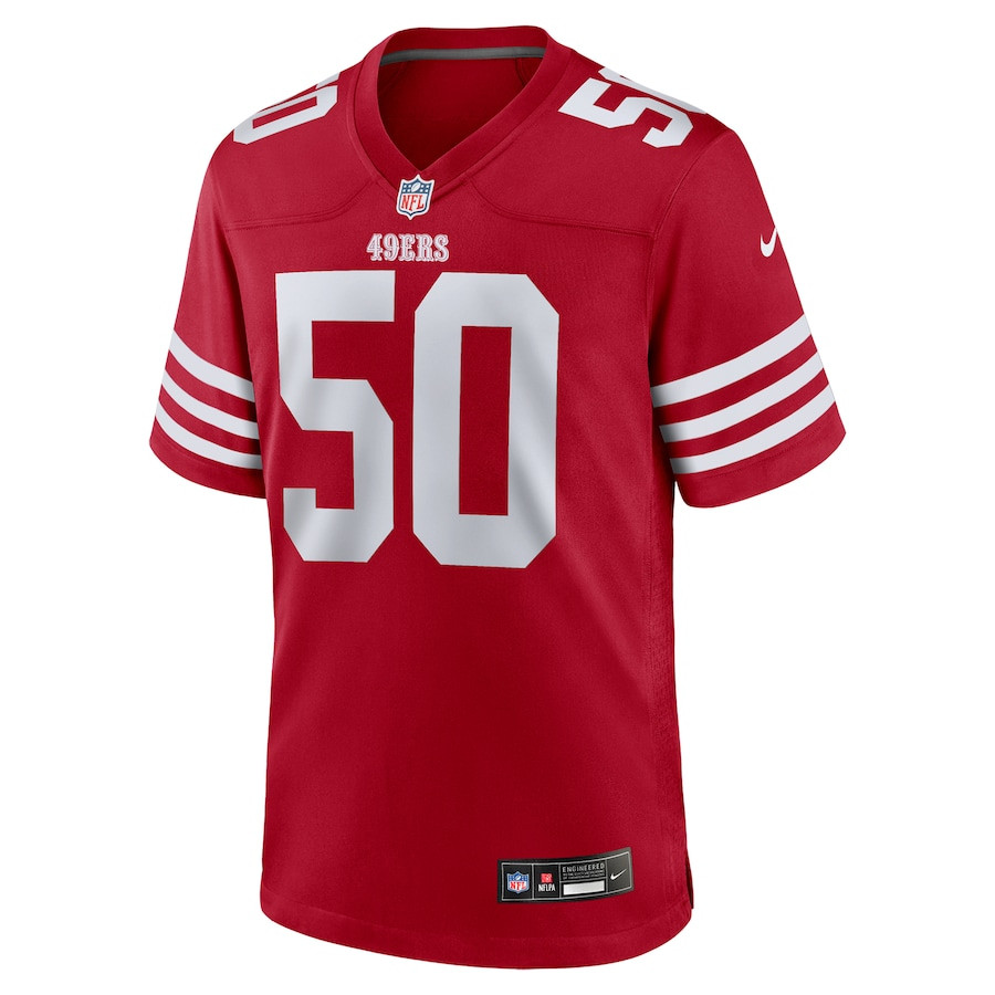 Khalil Davis 50 San Francisco 49ers Game Scarlet NFL Jersey Men's