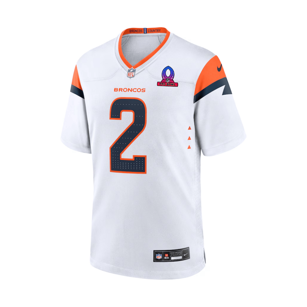 Patrick Surtain II 2 Denver Broncos 2025 Pro Bowl Patch Game White NFL Jersey Men's