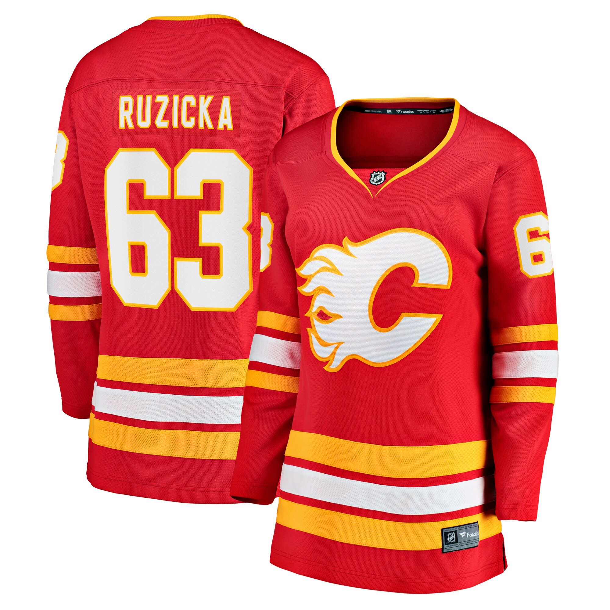 Calgary Flames Adam Ruzicka Red Home Breakaway Player NHL Jersey Women's